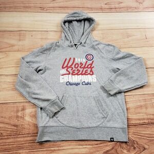 Chicago Cubs Sweater Womens Large Gray Red Baseball Sweatshirt World Series